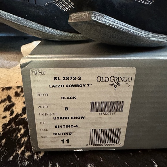 Old Gringo Black and White Cowboy Cowgirl Boots 11 - Picture 6 of 7